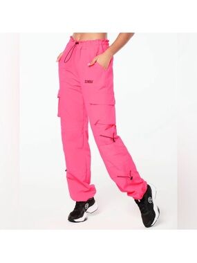 Zumba Fitness Neon Pink Cargo Joggers